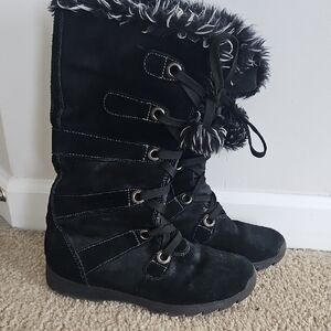Sporto Black Faux Fur Winter Boots